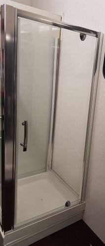 Petite Style Plus 1600mm & 1700mm Silver Finish Pivot Shower Door